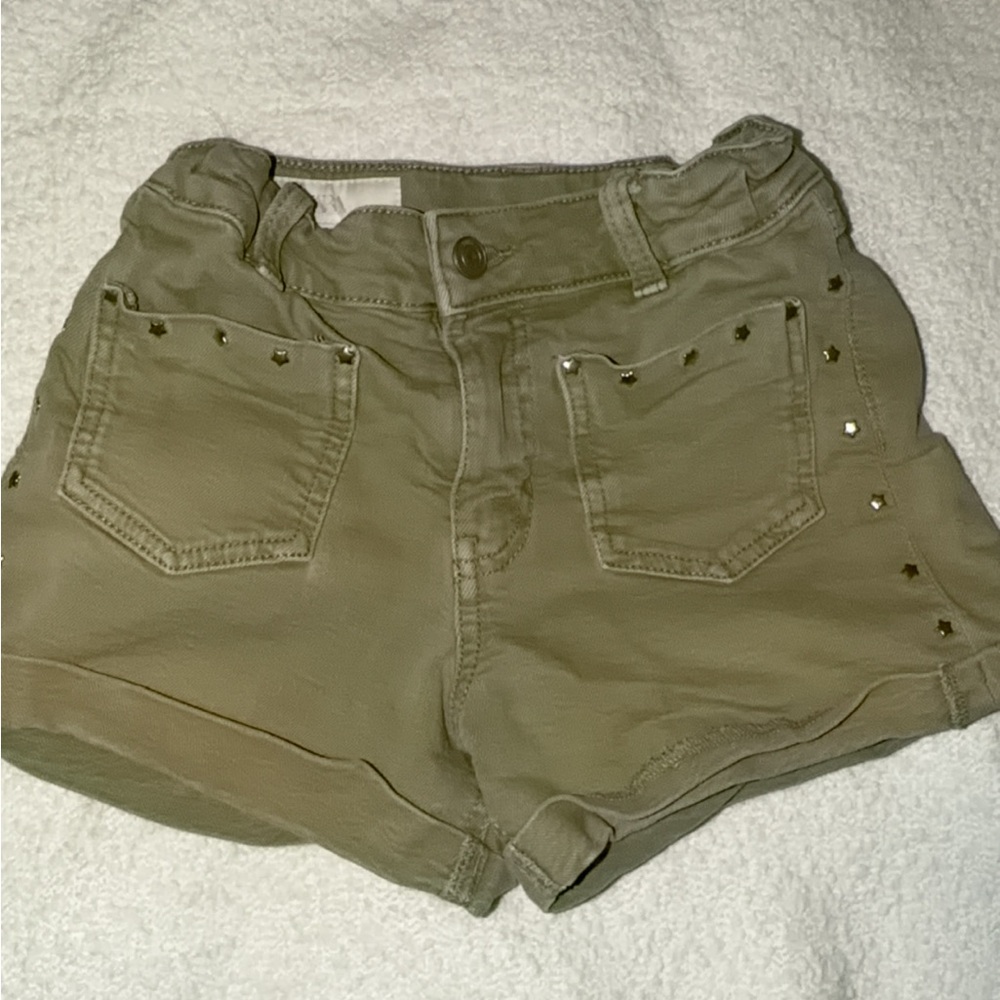 Zara Olive Cargo Girl Shorts